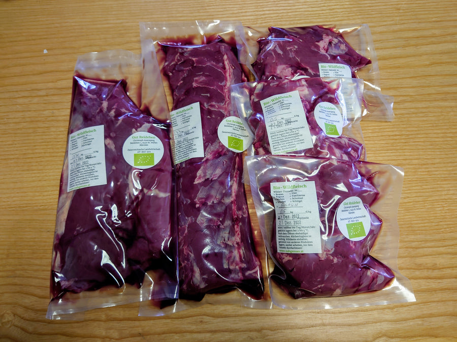 BIO Damwildfleisch Mischpaket 4 kg von Gut Reideben in Kärnten